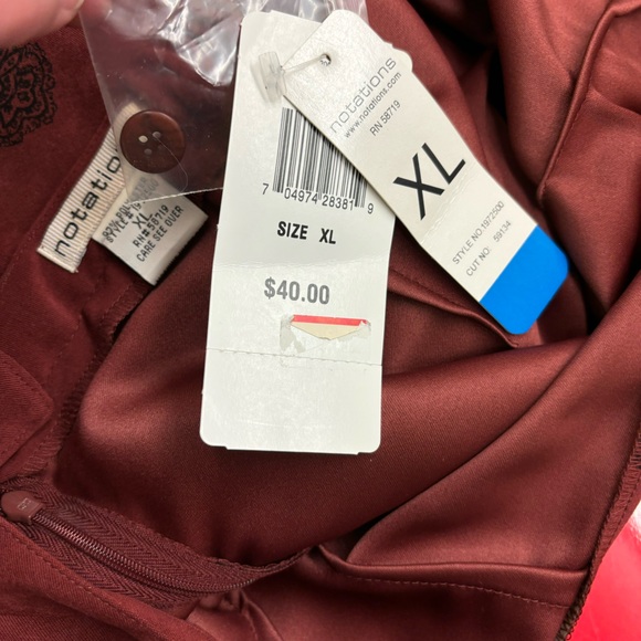 Vintage NWT paisley Notations skirt, faux suede, XL - Picture 6 of 12